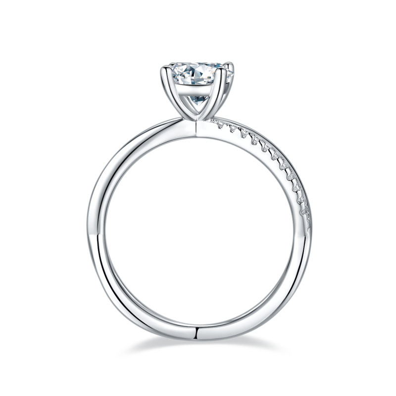 双臂刘诗诗同款S925银镀白金MoissaniteWomen's Ring1ctD级
